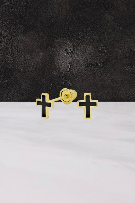 “Believe” Cross Stud Earrings Pair